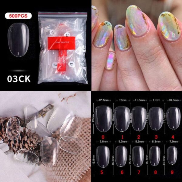 bombastic-nail-art-500pcs-10-sizes-false-nails-press-on-nails-03ct-clear-small-oval