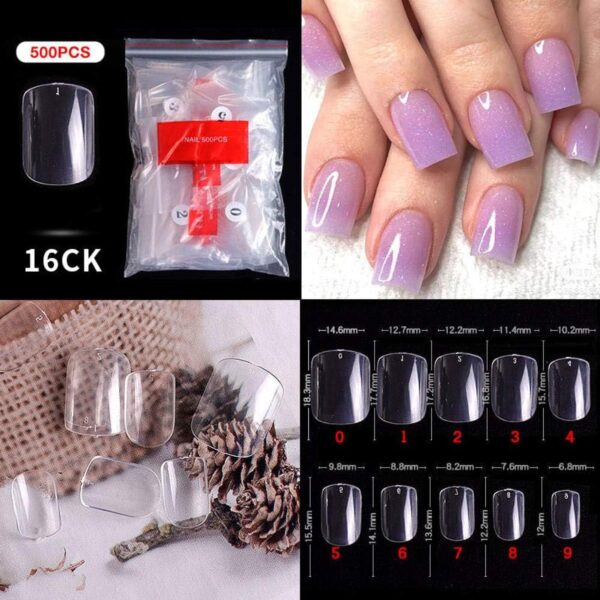 bombastic-nail-art-500pcs-10-sizes-false-nails-press-on-nails-16ct-clear-small-square