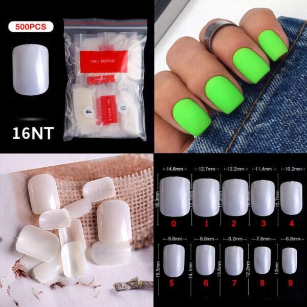 bombastic-nail-art-500pcs-10-sizes-false-nails-press-on-nails-16nt-natural-small-square