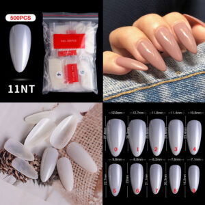 bombastic-nail-art-500pcs-10-sizes-false-nails-press-on-nails-1nt-natural-medium-Almond-Stiletto