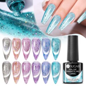 UR-Sugar-uv-led-Gel-Nail-Polish-Set-of-6pcs-Foil-Cat-Eye-Magnetic-Collection